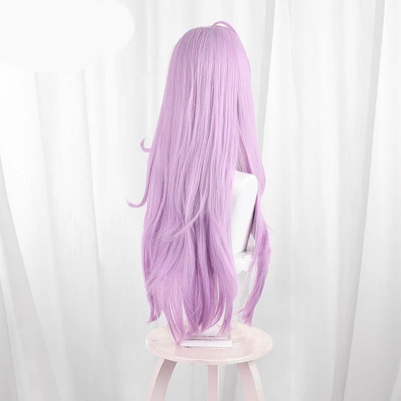 Pelucas de Cosplay Aino para mujer, espectáculo de Halloween Genshin Impact, peluca de Cosplay de 80cm, pelo sintético resistente al calor, peluca Aino para fiesta + gorro de peluca