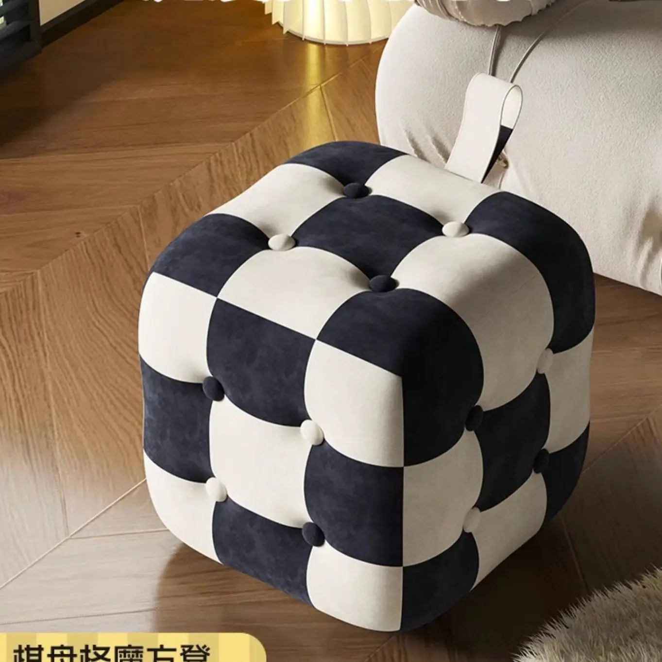 Shoe changing stool, living room soft bag, simple footstool, comfortable seat cushion, low stool, living room small stool