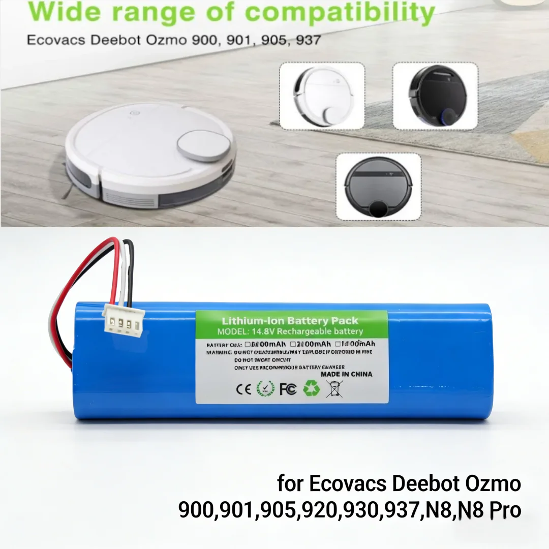 14.4V 3200mAh Li-ion Battery for Ecovacs Deebot Ozmo 900 901 905 920 930 937 N8 N8 Pro Robot Vacuum Cleaner Replacement Parts