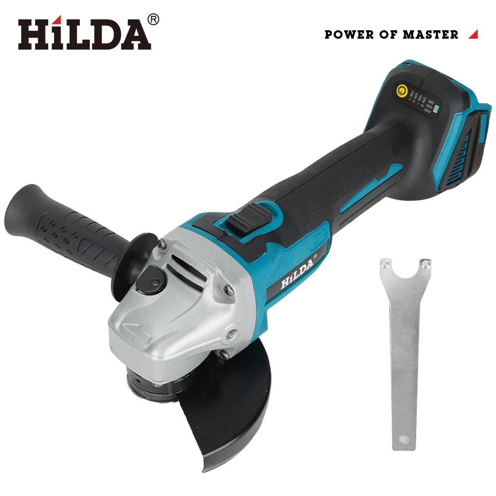 HILDA 125mm Brushless And Brushed Angle Grinder Cordless Grinding Machine Cutting Woodworking Power Tool For Makita 18V Battery image 5