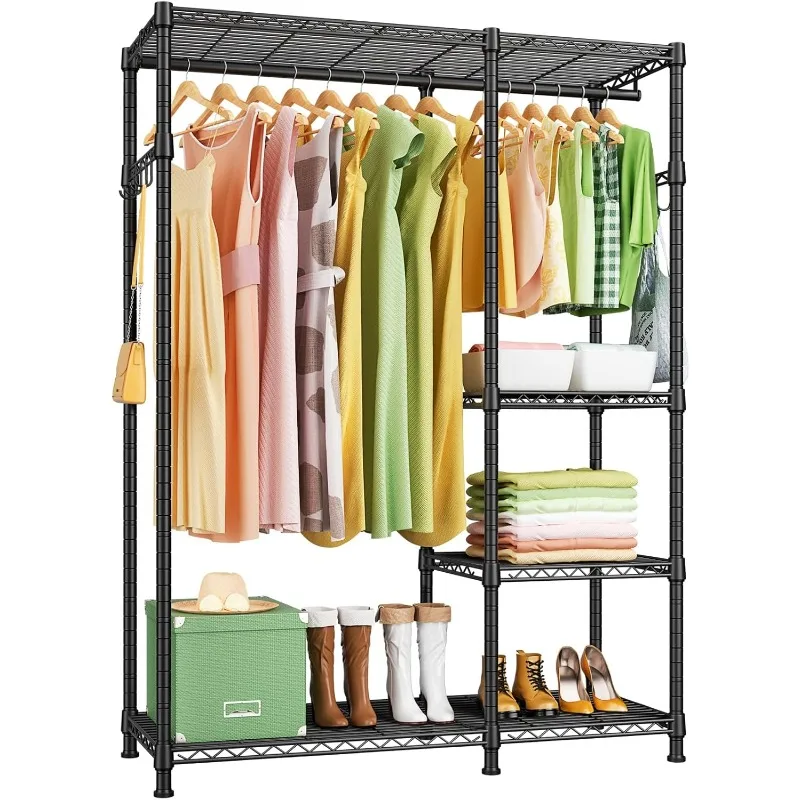 

Heavy Duty Clothes Rack（With Hanger Rod ） Freestanding Clothing Racks for Hanging Clothes