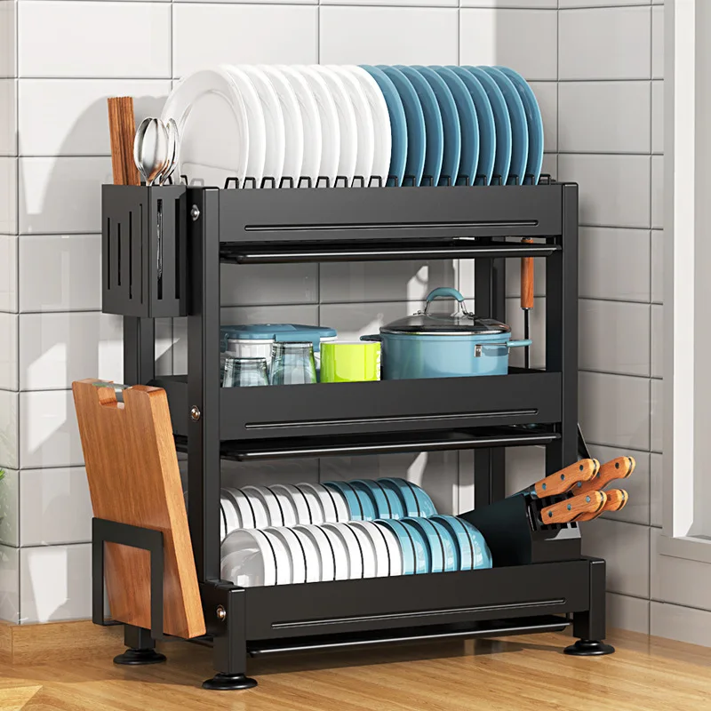 

Grab dishes, drain rack, storage box, storage rack, chopsticks, dishes, drying countertops, bowls, cupboards, kitchen third