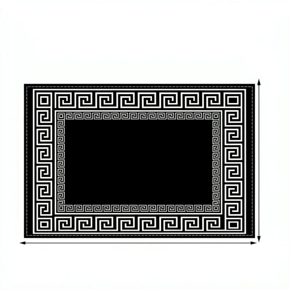 Dining Room Linen Placemat Black White Minimalist Pattern Table Mat Rectangular Decor Heat Resistant Kitchen Accessory