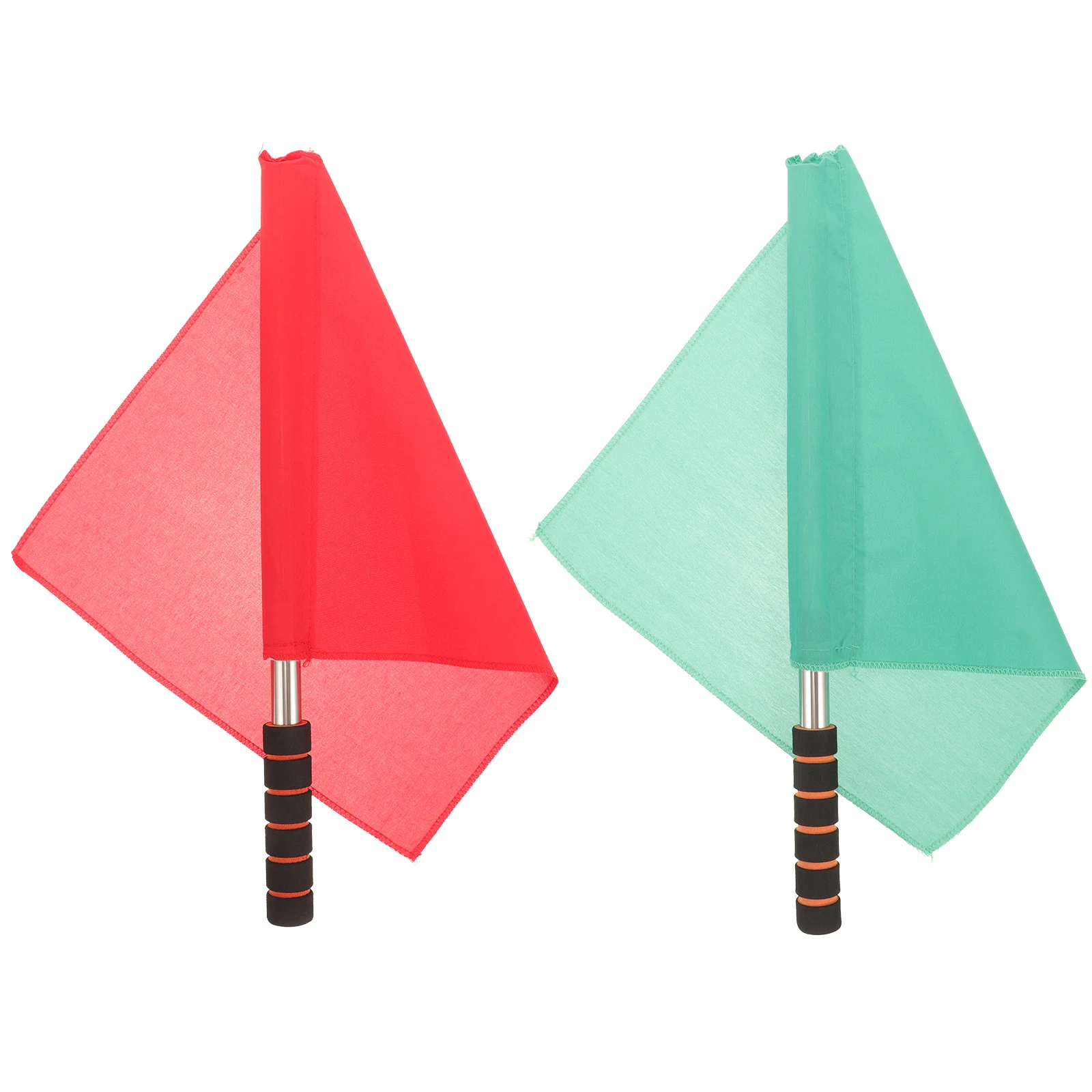 2Pcs Soccer Referee Flags Lightweight Durable Handheld Football Match Flags for Refereeing Racing Conducting Referee Flag