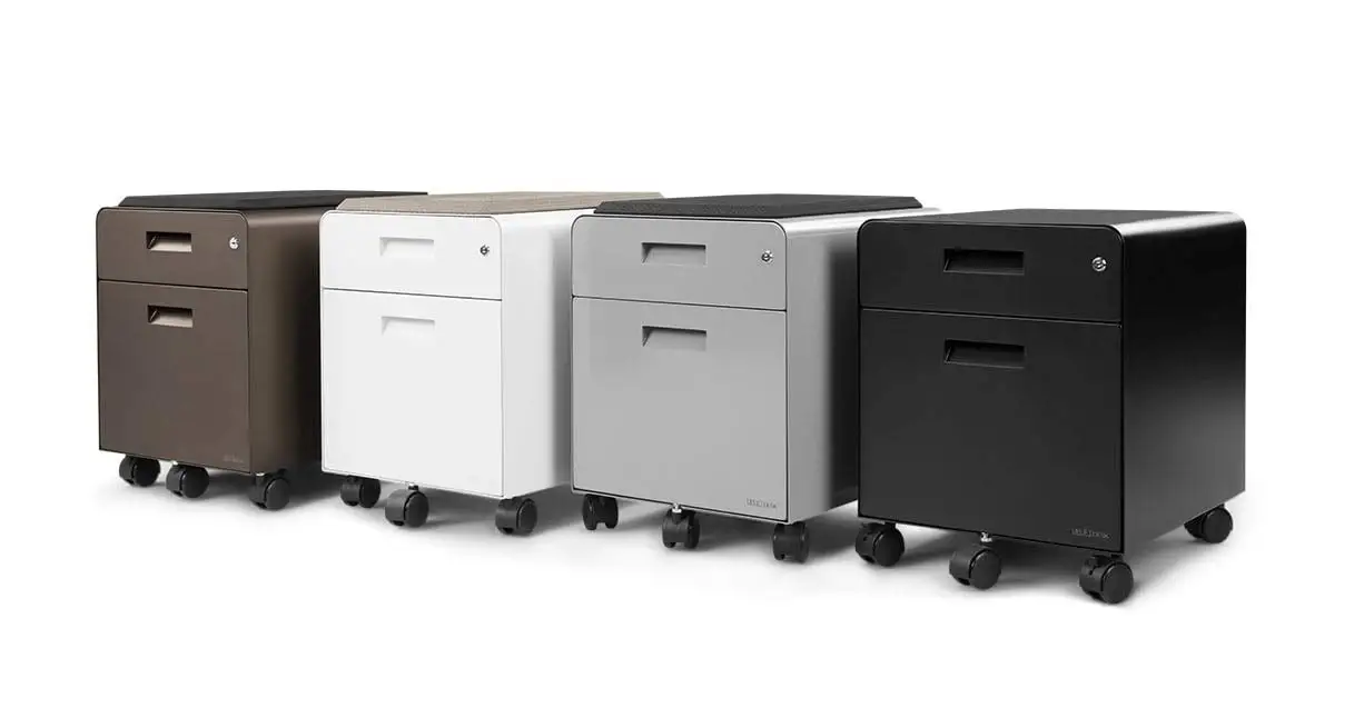 2-Drawer File Cabinet with Seat, Rolling Storage Stool for Home Office, White, Customized