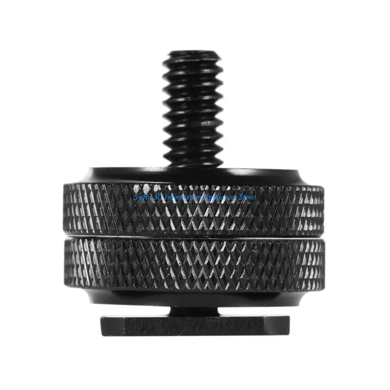 

J0MB 1/4 Hot Shoe Mount Phone Holder Double Nut Cold Shoe Adapter Bracket 1/4 Tripod