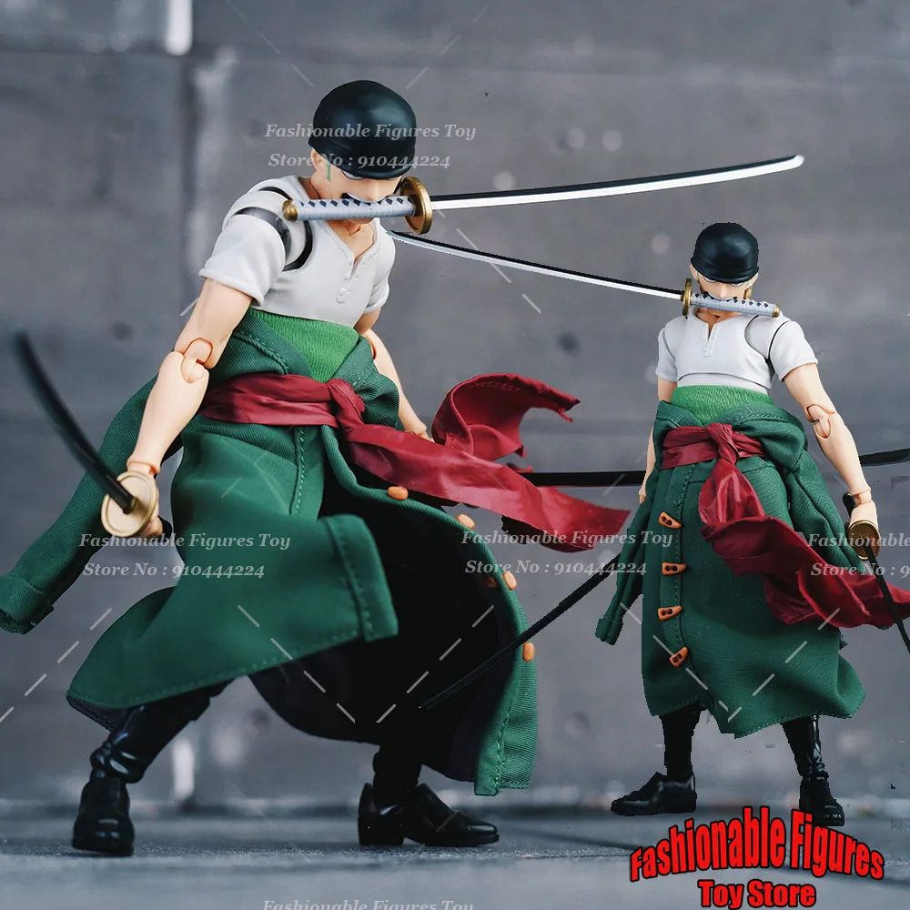 

SHF 1/12 Men Soldier Roronoa Zoro Samurai Cosplay Costume Kimono One Piece Dolls Robe Set Fit 6Inch Action Figure Body ﻿