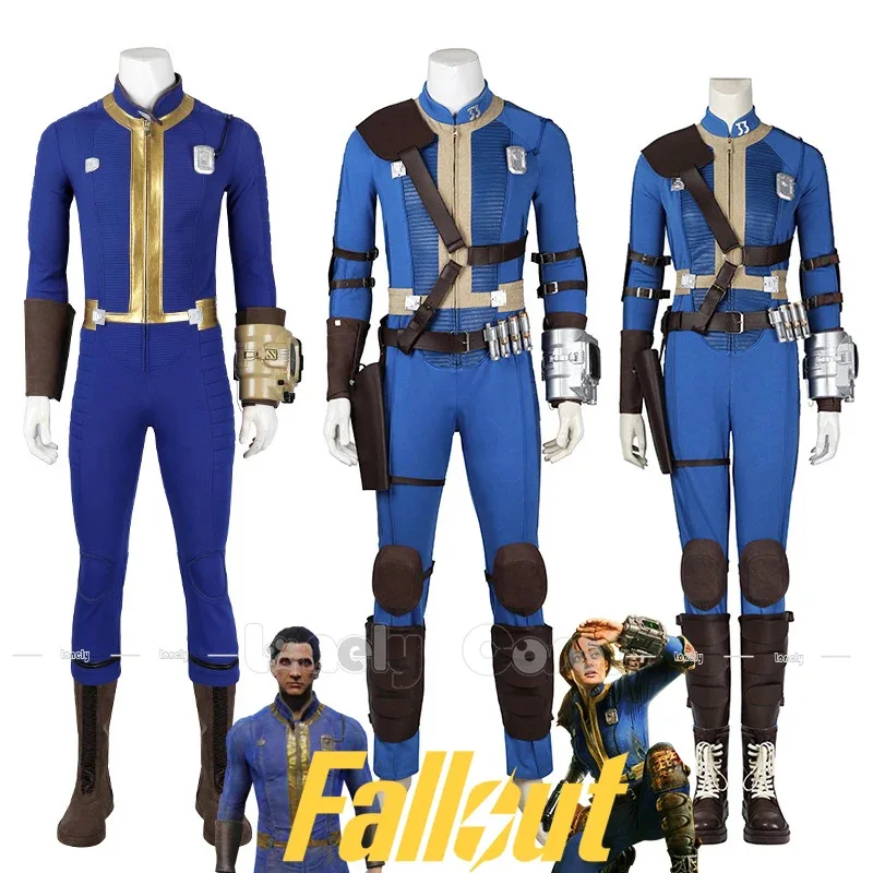 Juego Otoño Cos Out Lucy Cosplay mono Vault 33 disfraz de Cosplay Vault 75 Lucy MacLean cinturón armadura uniforme accesorios de brazo Halloween
