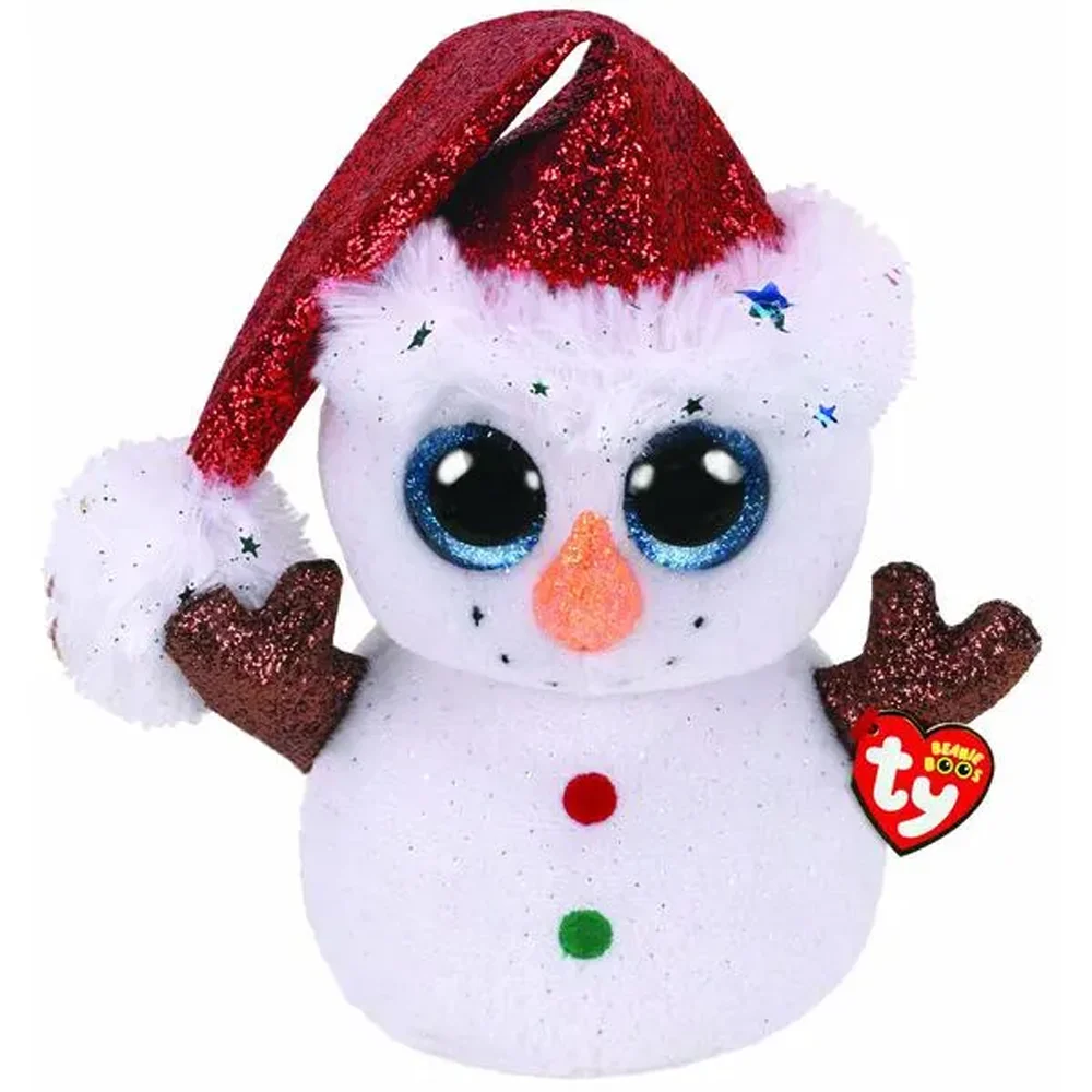 16cm Ty Beanie Boos Flurry The Christmas Snowman Plush Animal Plush Toy Doll Gift