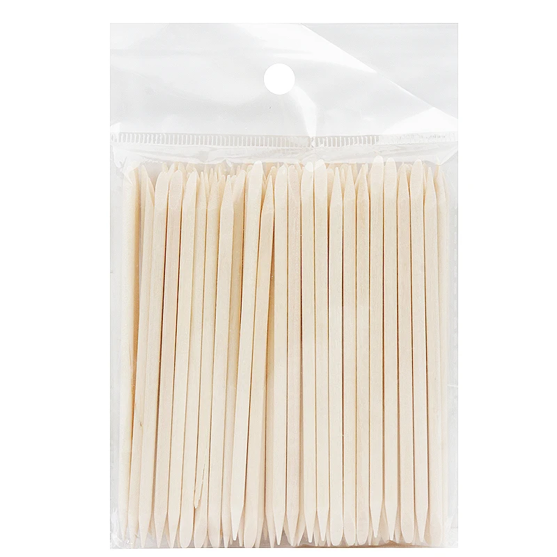 100pcs Orange Wood Sticks Nail Art Cuticle Pusher Pedicure Manicure Sticks Duable-head For Salon Remover Manicure Care Tools image 6