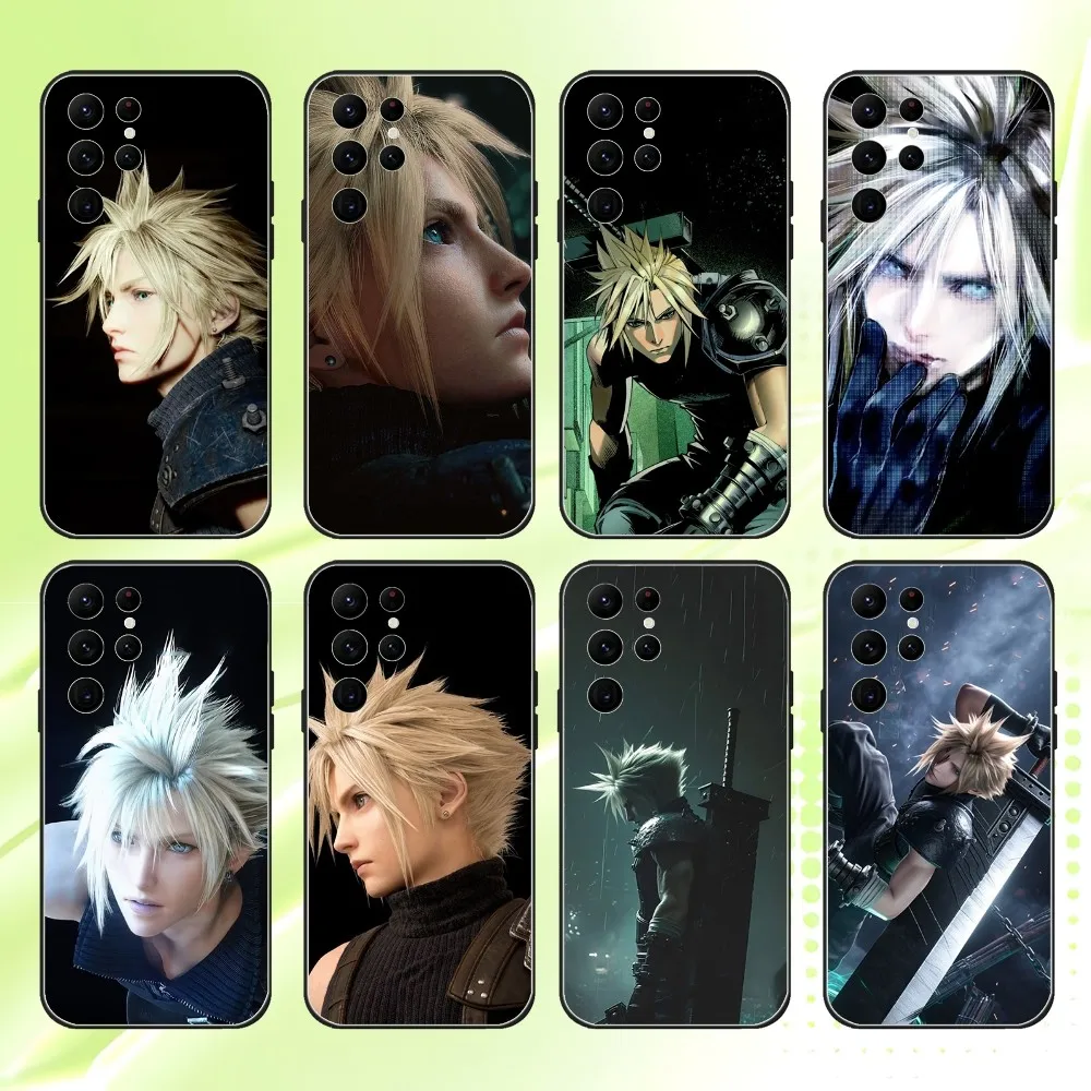 Чехол для телефона Final Fantasy VII Cloud Strife для Samsung S 25,24,23,22,30,21,10,9,Ultra,Plus,Lite,FE,4,5G, черный мягкий чехол