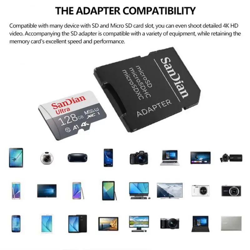 Sandian 2TB Flash Memory Card 1T Micro TF SD Card Class10 SD Cards 512GB UHS-1 Flash Card 256GB 128GB For Juegos Nintendo Switch