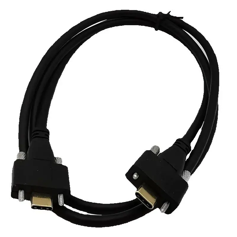 10Gbps USB 3.1 Type-C Cable 5A 0.3M/1M with Screw Locking Connector 1.2m/4ft Data Sync Cable for USB-C Devices