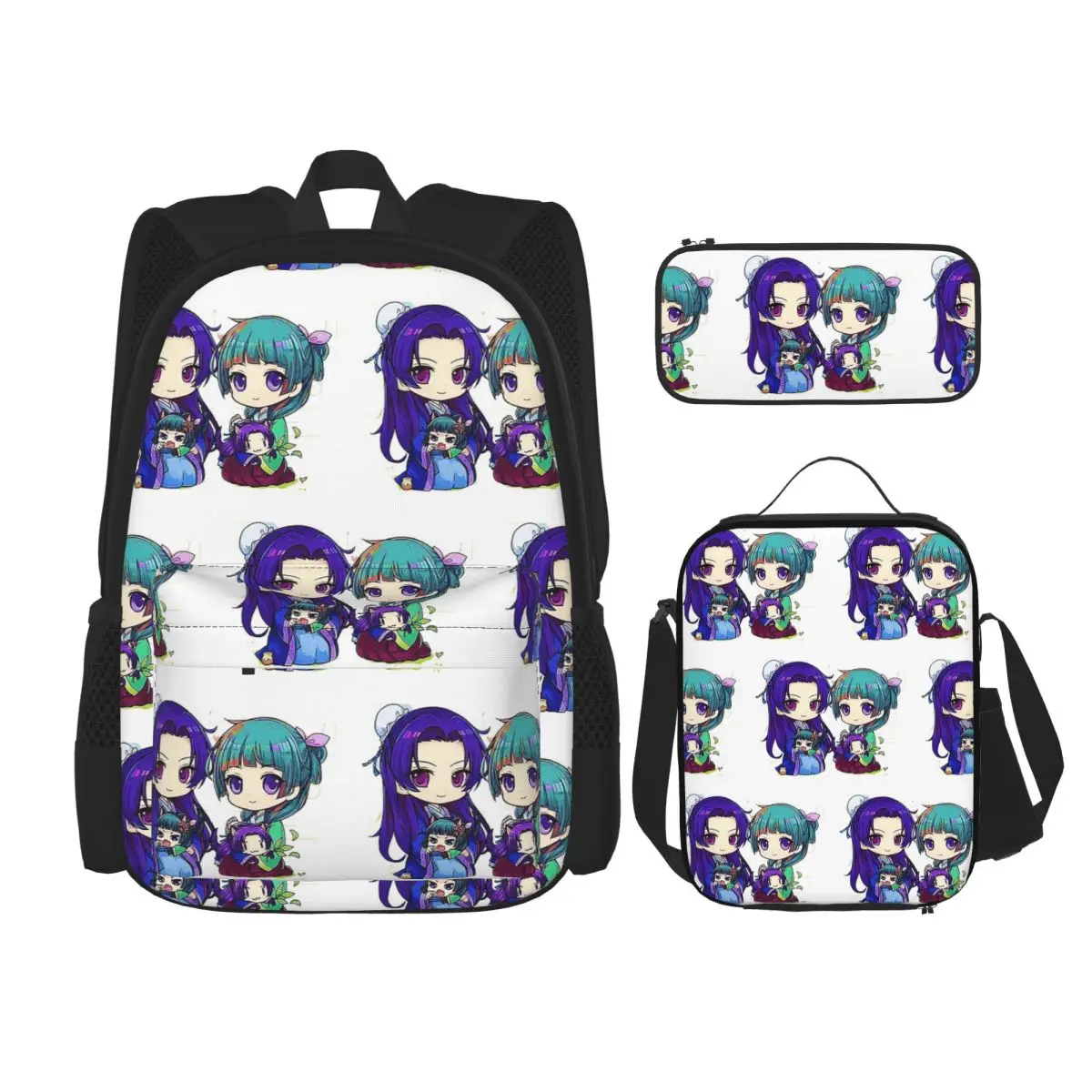 The Apothecary Diaries Maomao Backpacks Children Bookbag School Bags Rucksack Lunch Bag Pen Bag Three-Piece Set