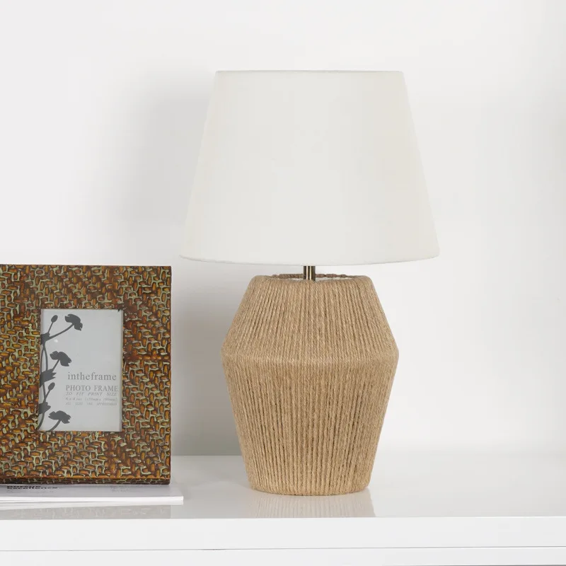 

Japanese Wabi Sabi Hemp Rope Floor Lamps Creative Bedroom Bedside Homestay Hotel Front Desk Soft Artistic Decoration Table Light