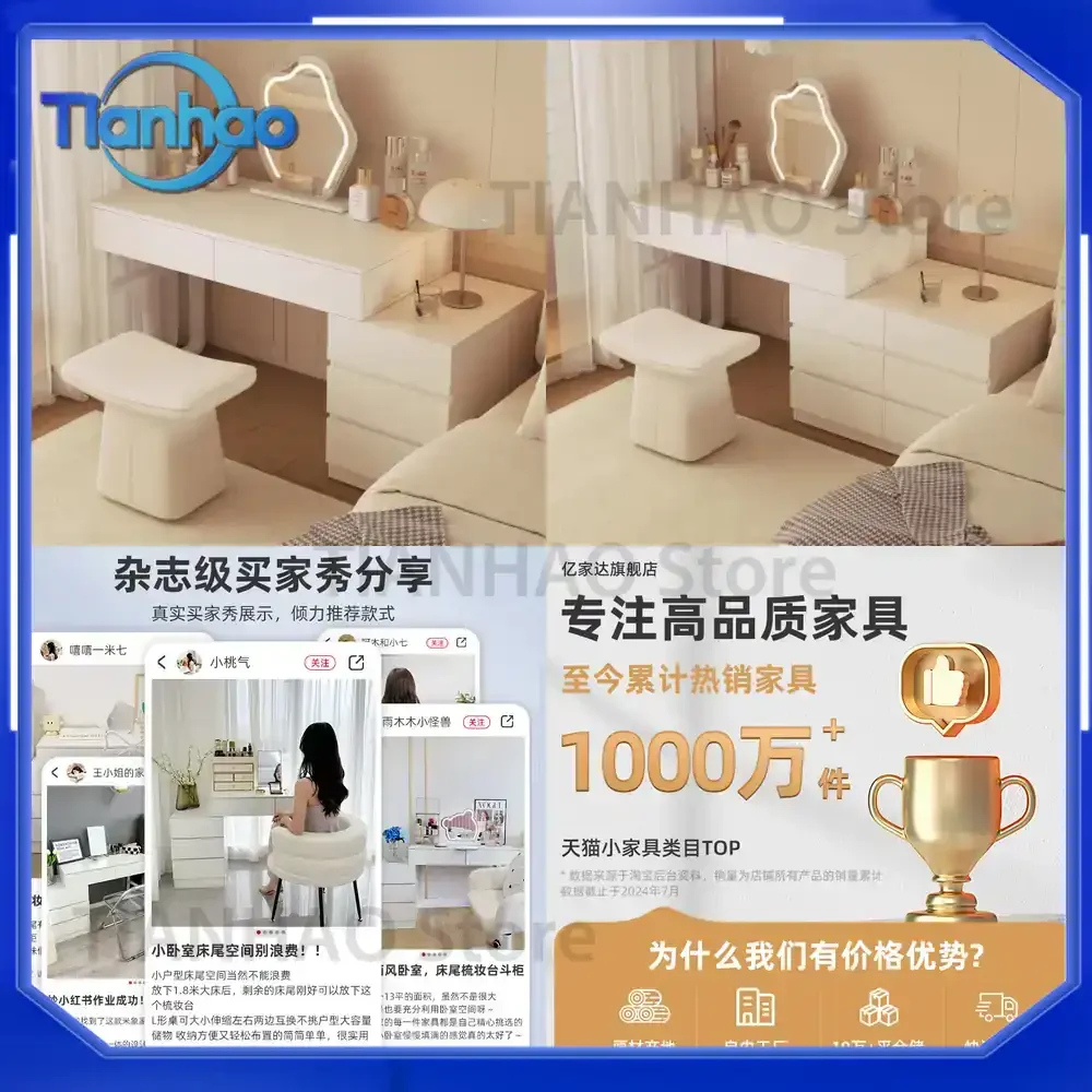 Dresser Desk for Bedroom Home Corner Makeup Storage Cabinet and Study Table All-in-One for Small Apartments and Rental Units