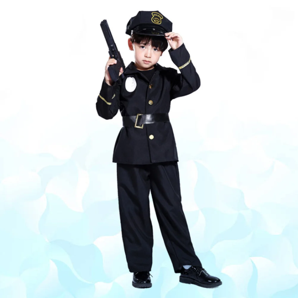Costume de policier d'halloween, uniforme de jeu de rôle pour garçons, taille L 7-10 ans, tenue de flic de fête, uniforme de Police pour jeu de rôle