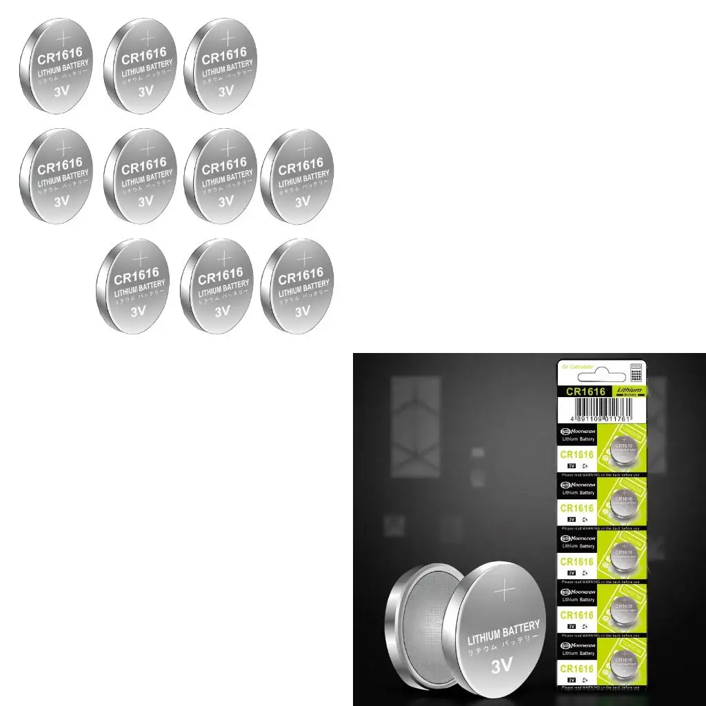 10pcs/5pcs CR1616 Button Batteries 55mAh High Energy Density Replacement DL1616/ER1616/GPCR1616 for Watch