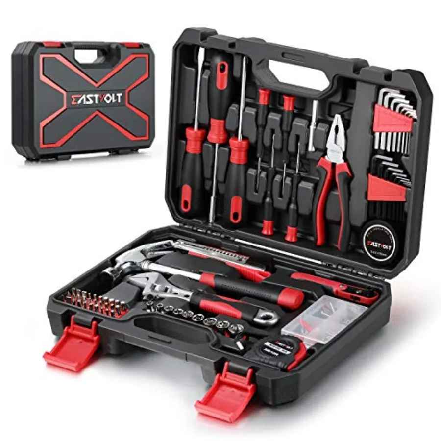 

Eastvolt 128Piece Home Repair Tool Set for DIY Homeowners Comprehensive General Household Hand Tool Kit with Durable Storage To