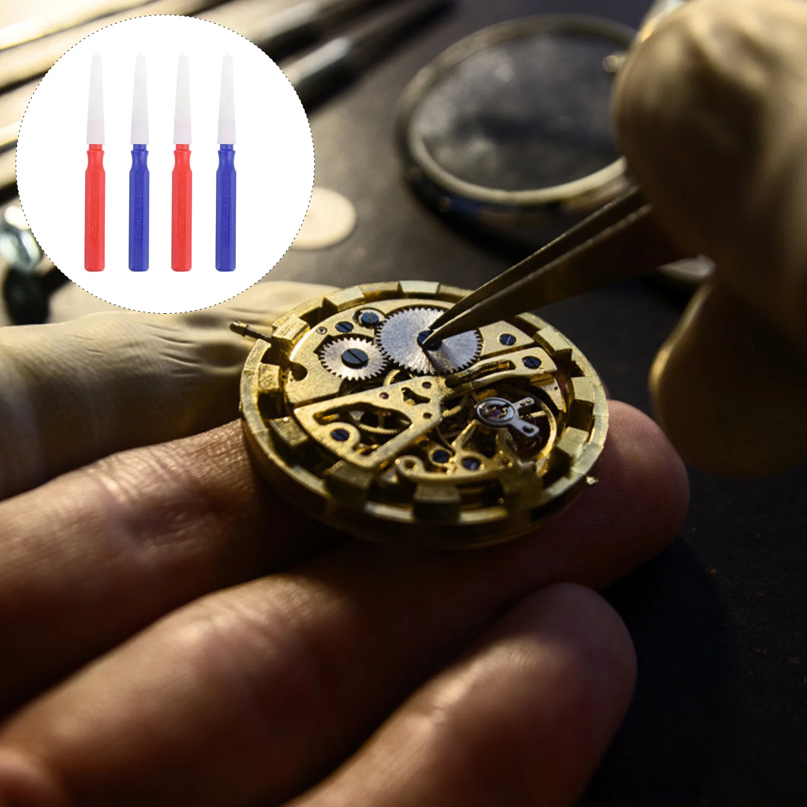 

4Pcs Watch Oil Pen Professional Oiling Needle Compact Light Duty Lubricant Applicator for Watchmakers Repair Maintenance Use