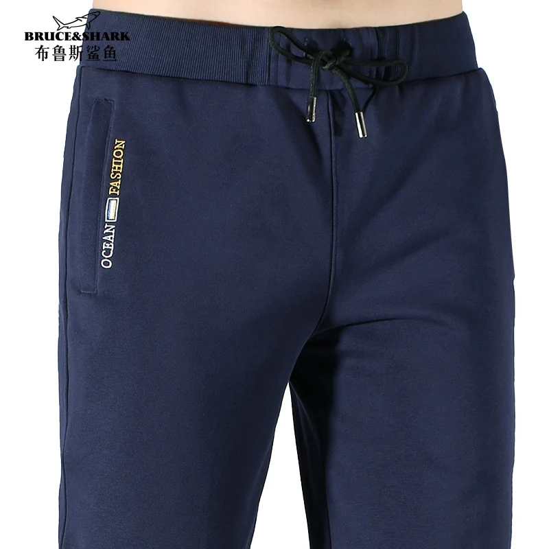 Bruce & Shark-Pantalones deportivos elásticos para hombre, pantalón de chándal informal, ropa de entrenamiento, algodón, talla 3XL