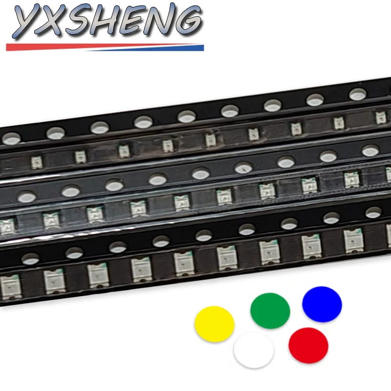 100 قطعة 0603 0805 1206 1210 3528 SMD Led أحمر أصفر أبيض أخضر أزرق صمام ثنائي باعث للضوء واضح مصباح ليد ديود