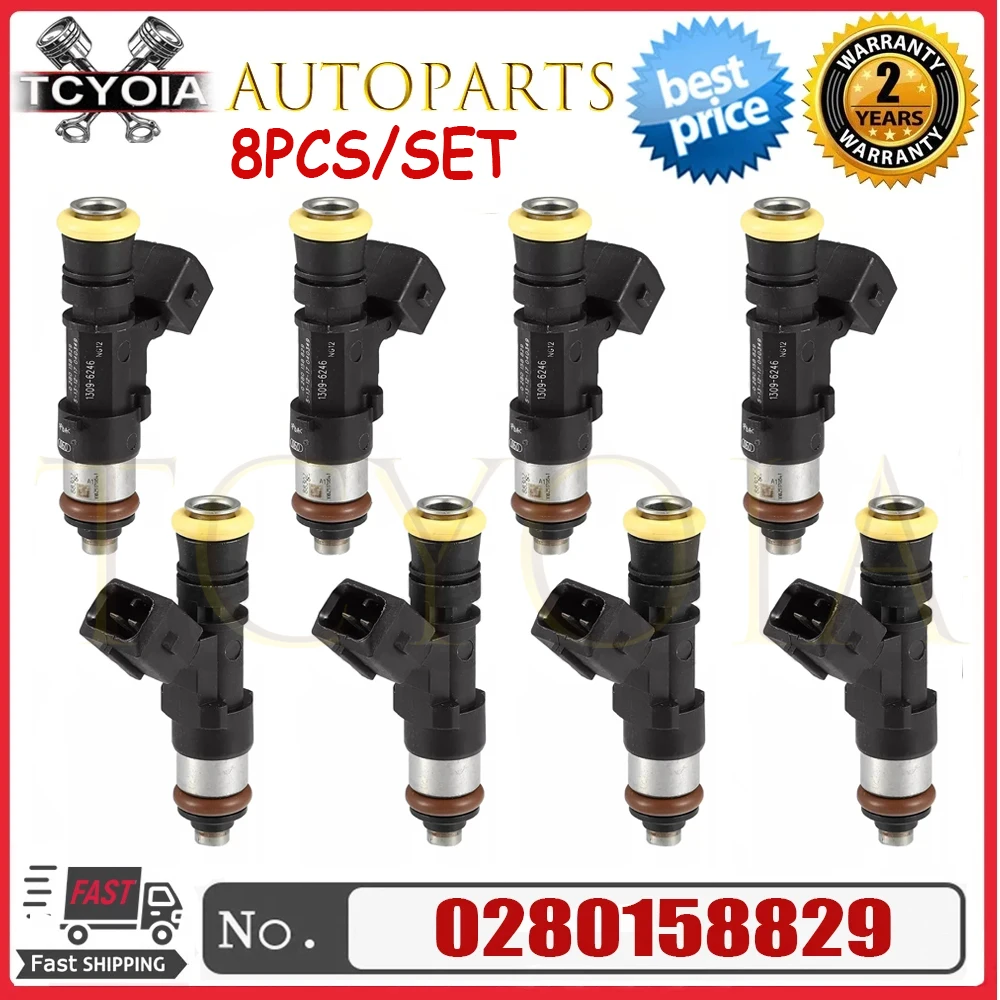 8X 210lb 2200cc Hi Impedance Fuel Injectors For Honda Audi Mazda Dodge CNG 0280158830 0280158829 Methane GAS Petrol E85 Racing