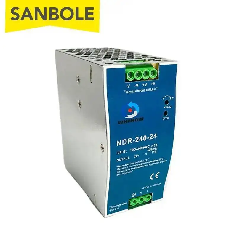 NDR-120W 75/150/240W 5V~24V Switch Mode Power Supply AC DC For Electrical Equipment Ultra Thin DIN Rail Factory