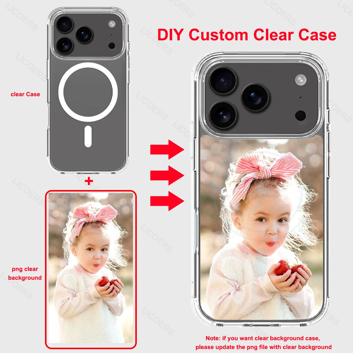 Coque souple transparente personnalisée pour iPhone 17 Pro Max Air 16 15 14 13, couverture de bricolage, Photo personnalisée, coque magnétique en TPU Mag-safe Fundas