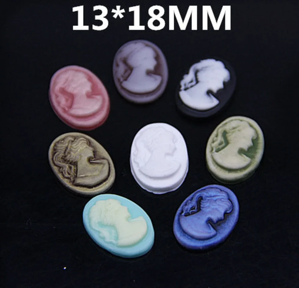 

100pcs 13mmx18mm Oval Flatback Resin Beauty Head Cabochon/Cameo Charm/Finding,fit Base Setting Tray,Decoration Kit,DIY Accessory