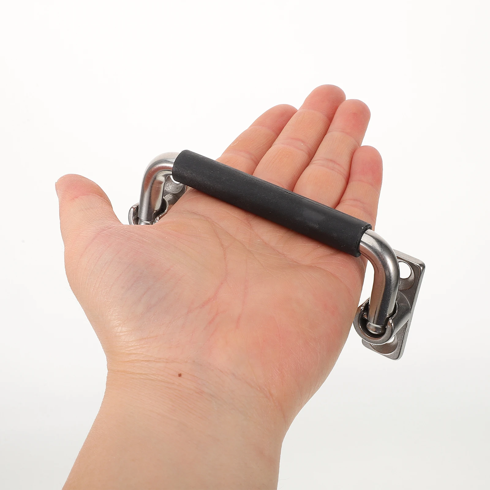 

Stainless Steel Heavy Duty Folding Handle Rubber Grip Easy Use Foldable Pull Handle Suitable for Cabinets Boxes Equipment