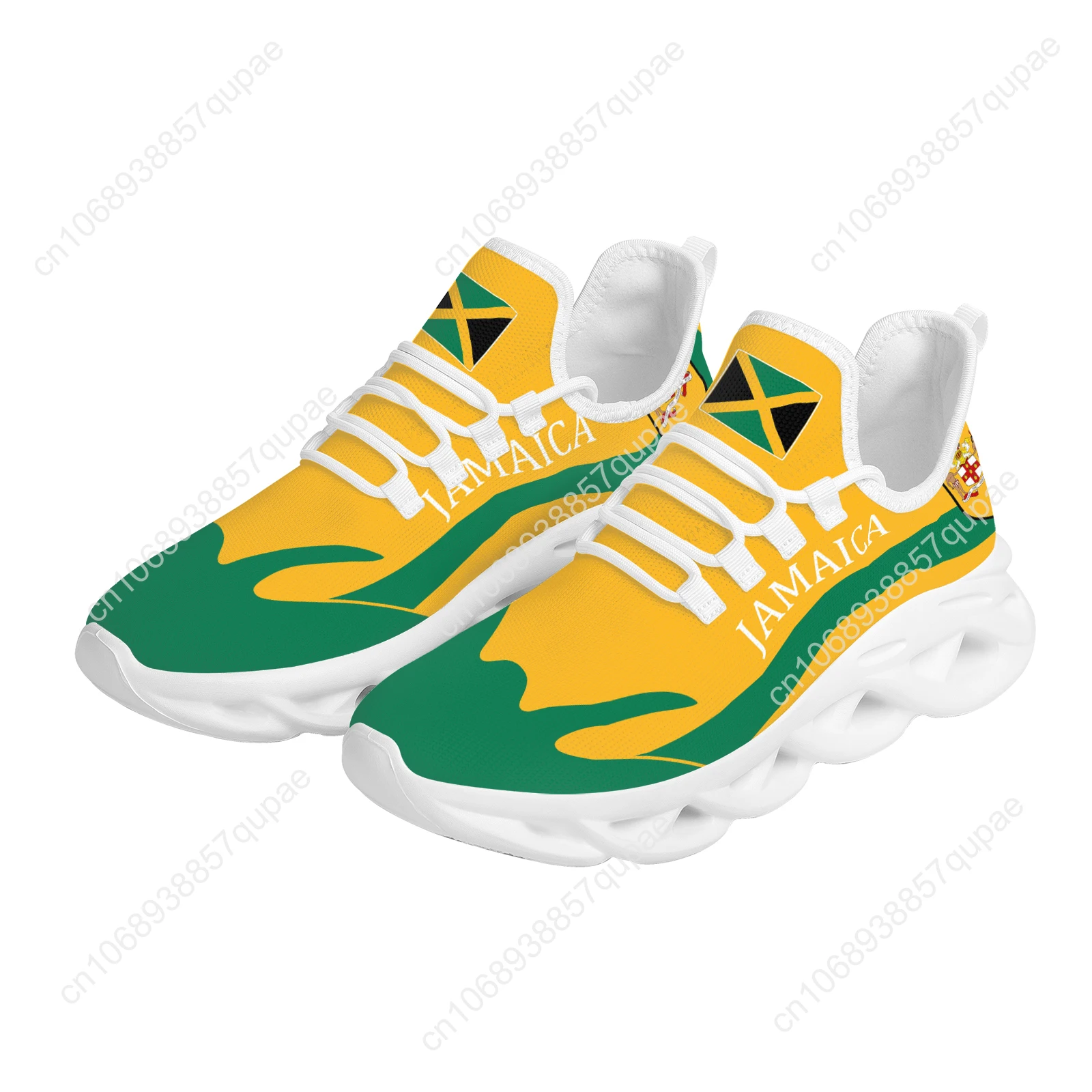 Jamaica Flag And Isle Of Springs Flats Sneakers Shoes Mens Womens Sports Shoes Fashion High Quality DIY Sneaker Custom Made Shoe