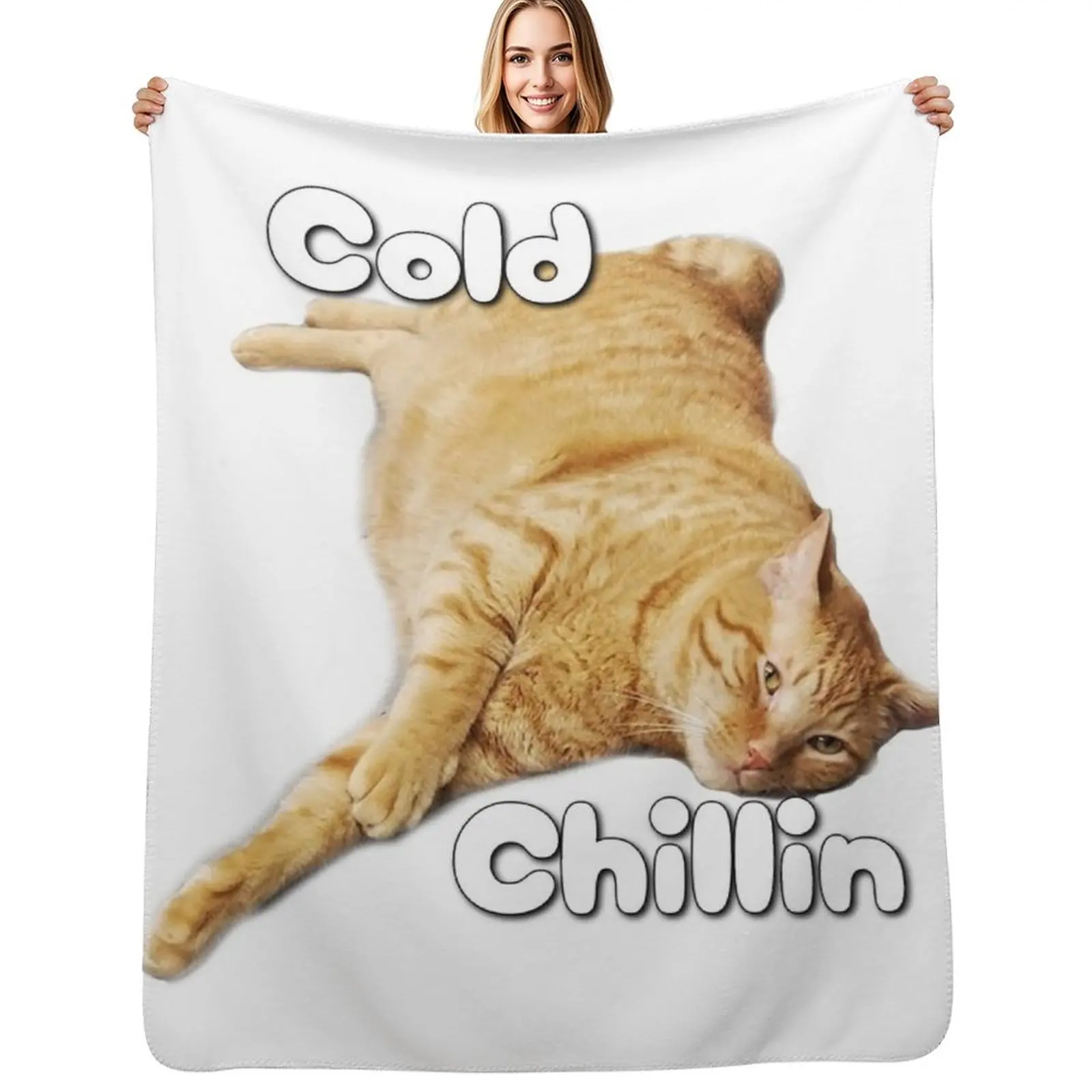 Orange Cat, Sleepy Cat, Orange Tabby Cat, Cat Loaf, Chilling Cat Throw Blanket Sofas Thermal Blankets