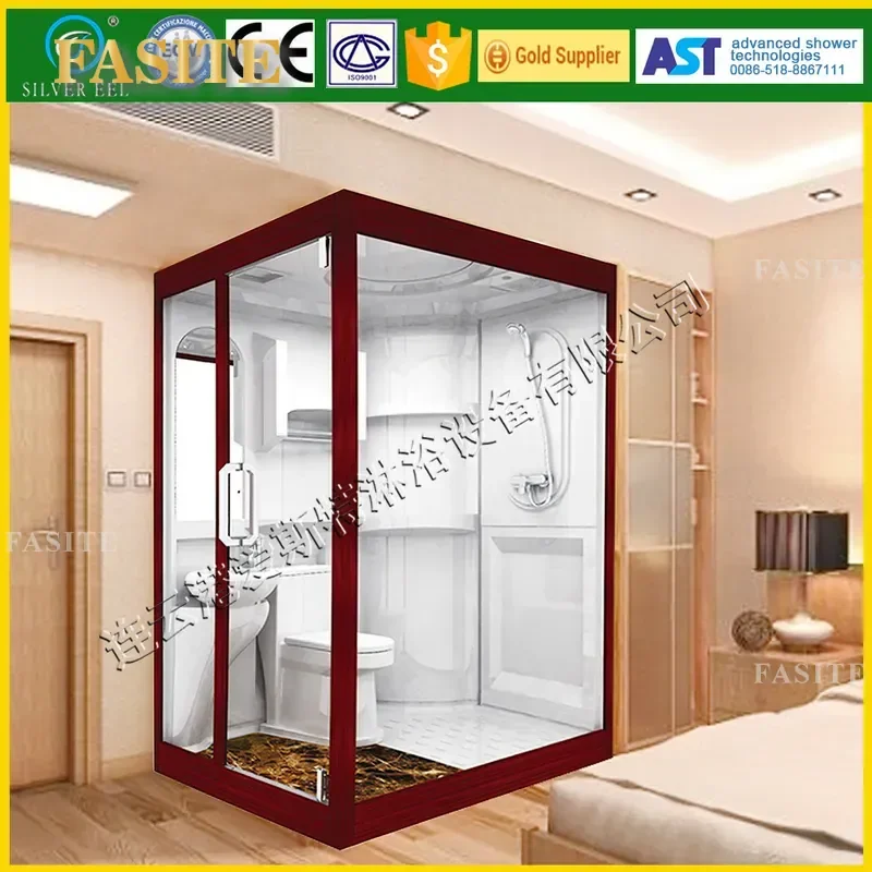 For Integrated Bathroom Shower Room with Washbasin and Toilet Dry Wet Separation Hotel Home Waterproof All in One Suite