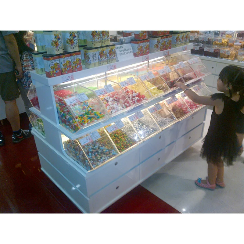 custom.Customized Factory Price  Candy Store Equipment Wooden Chocolate Display Cabinet Rack Furniture Candy Sweet Display view 6