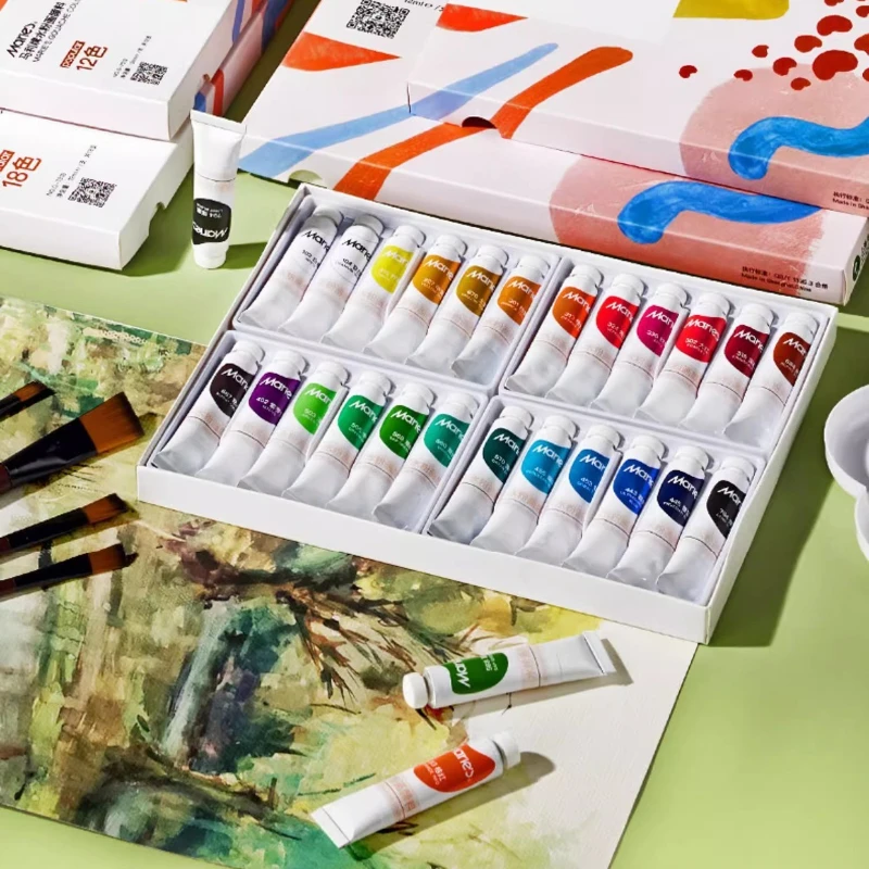 24 لون طلاء الغواش 5 مللي/أنبوب أصباغ مصبوغة للغاية غنية حية للورق المقوى قماش لتقوم بها بنفسك الحرفية الكبار الفنانين الطلاب