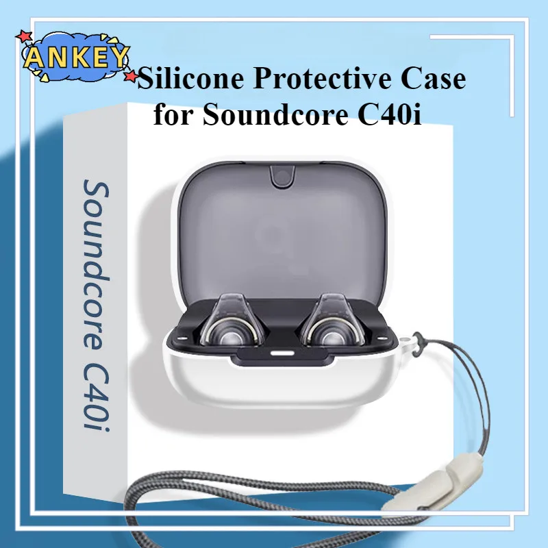Case for Anker Soundcore C40i Protective Nylon Lanyard Soft Cover Shells Housing Anti Dust Sleeve Hand Rope Strap Accessories