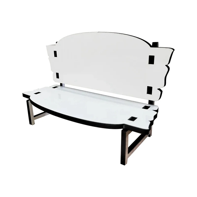 7/4 Inch Cheap In Loving Memory Small Chair Custom Wood MDF Sublimation Memorial Benches Blank,10Pcs White & Black