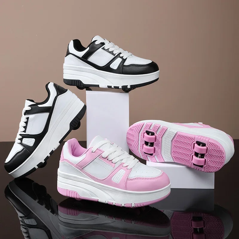 2026-runaway-shoes-four-wheeled-girls-internet-celebrity-roller-skates-shrink-adult-shoes-with-wheels