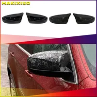 2pcs Rearview Excellent Side Wing modified Bright black Carbon Fiber Pattern Mirror Cover caps For BMW X5 E70 X6 E71 2008-2013