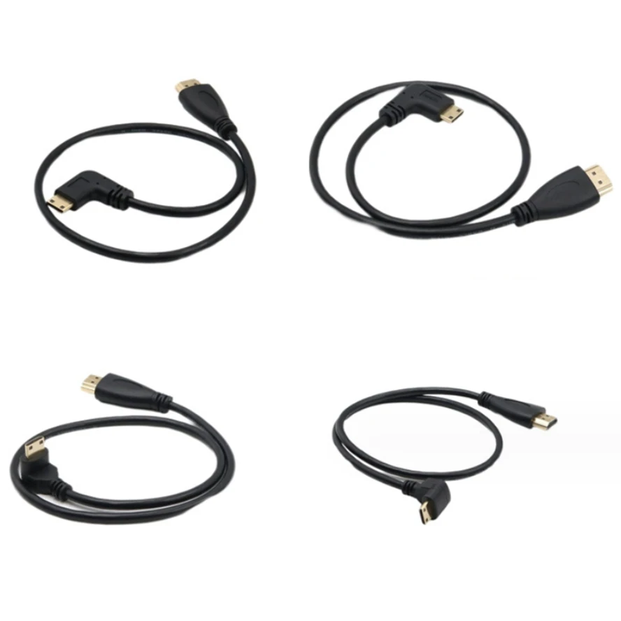 Совместимый с Mini HDMI угловой (90 градусов) кабель HDMI с разъемами типа «папа-папа» для DSLR-камер, видеокамер и ЖК-мониторов