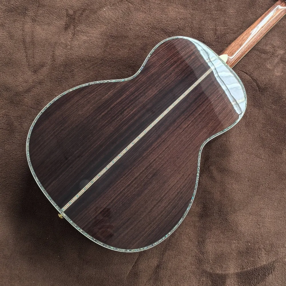 41 Inch Acoustic Guitar Slotted Headstock Floral Vine Fretboard Inlay Red Cedar Top Gold Tuners Glossy Finish Fingerstyle Folk Guitar for Musicians