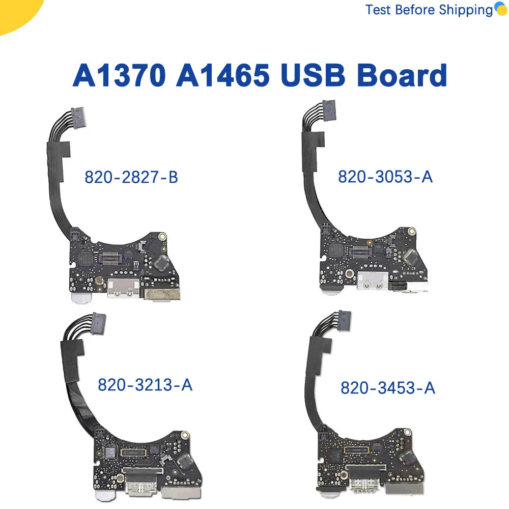 

Tested Original I/O USB Audio Board For Macbook Air 11" A1370 A1465 Power DC Jack 2010 2011 2012 2013 2014 2015 Years