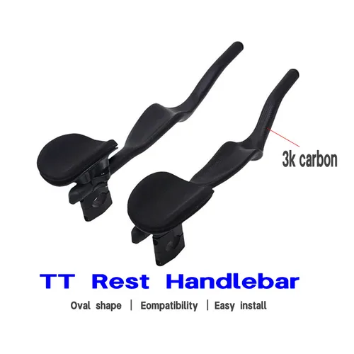 Bicicleta de carretera Triatlón Tiempo de prueba 3K Reposapiés de carbono completo Manillar TT 35 ° Para extensión de manillar Aero con clip