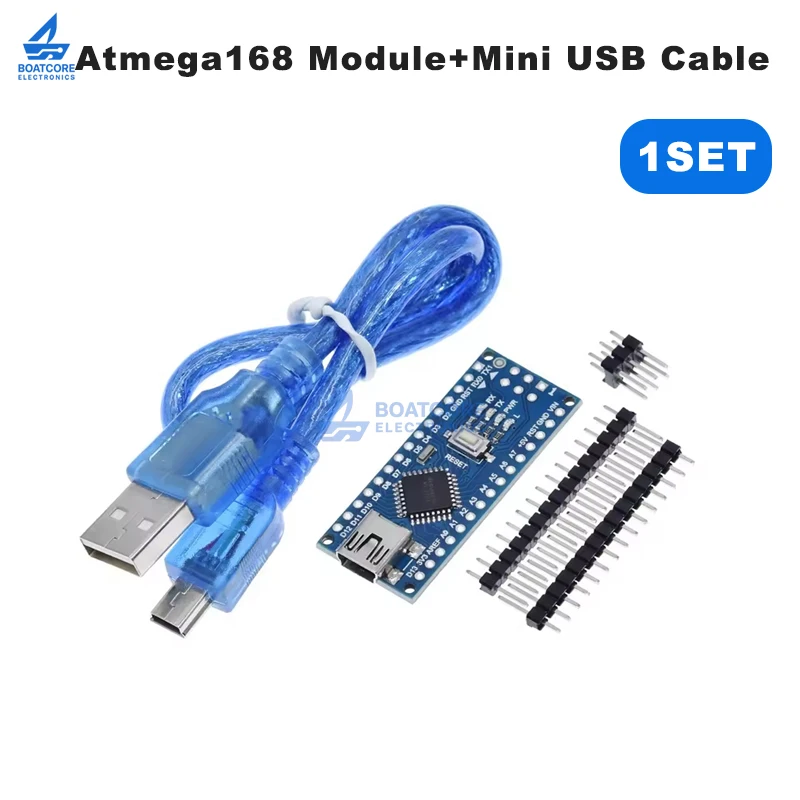 Nano ATmega168 Development Board Compatible for Arduino Nano ATmega168PA-AU CH340C USB Driver Replace CH340G with Mini USB Cable