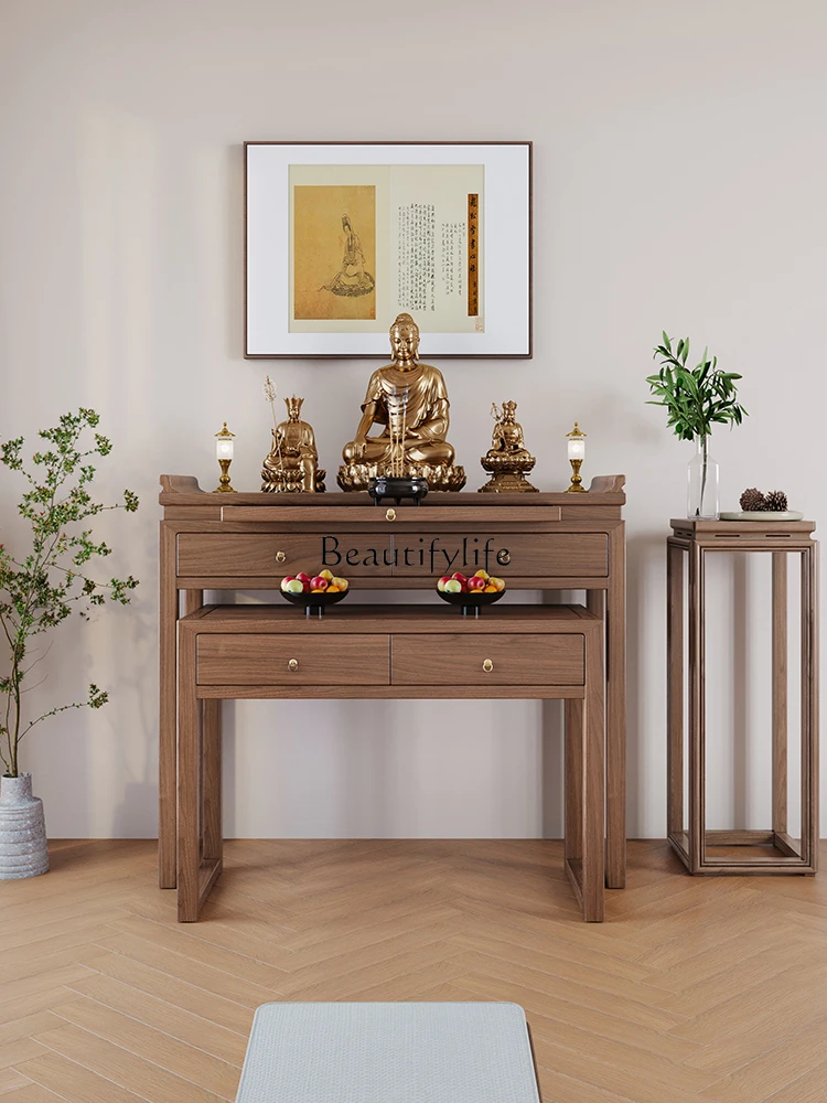 

Black walnut table incense case household Buddhist hall Buddhist table Chinese style modern tribute table