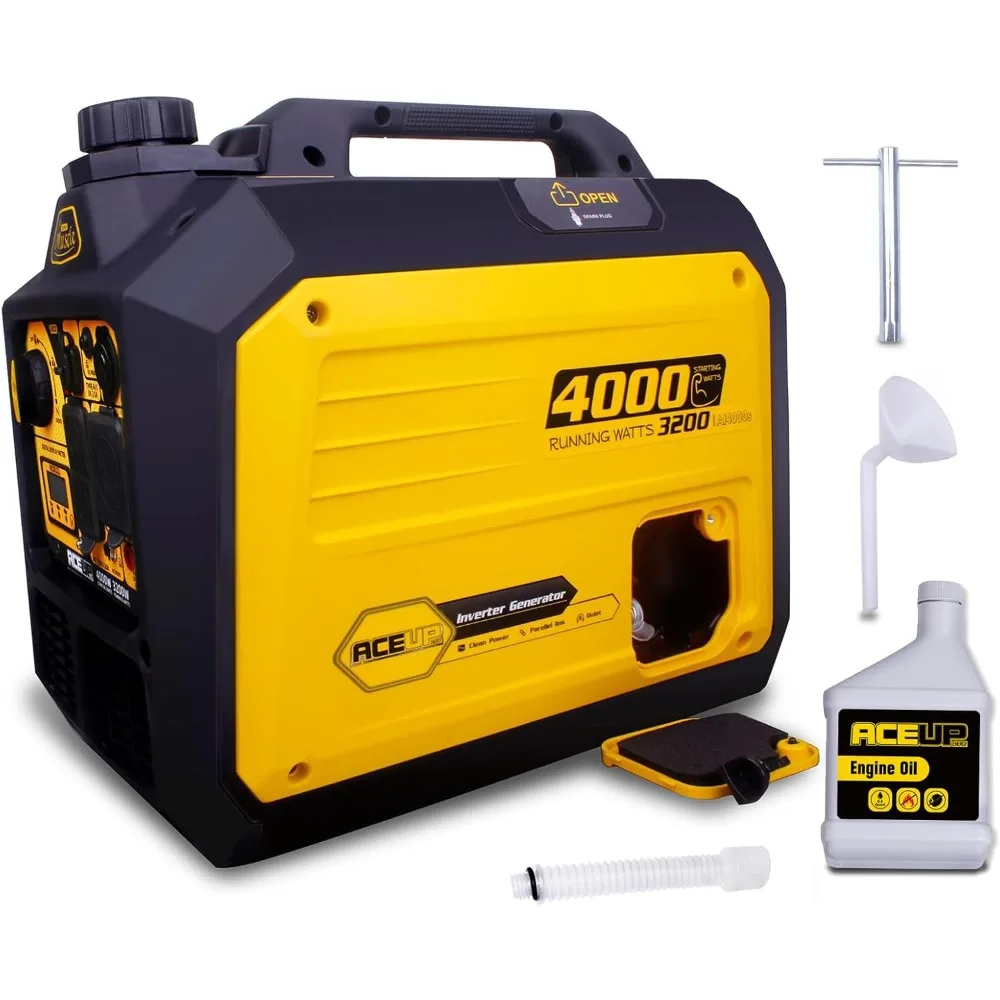 4000 ワットポータブルインバーター発電機、家庭用ガス駆動発電機、静か、RV 対応、EPA 準拠