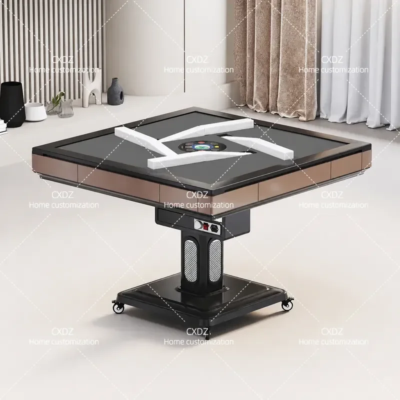 Automatic Folding Electric Mahjong Table with Heating Function and Roller System for Home Game Room Entertainment