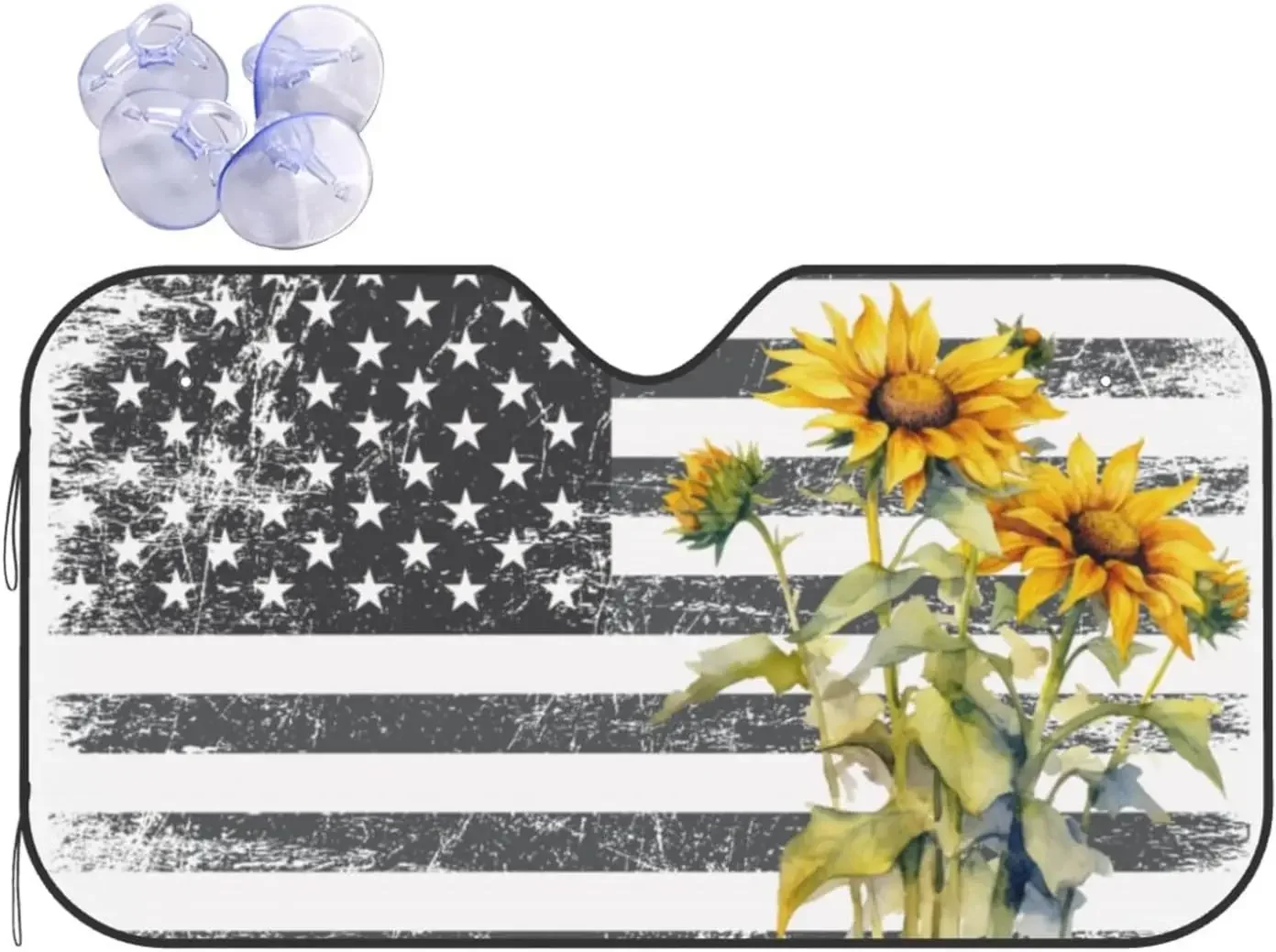 

Винтажный подсолнух с американским флагом, лобовое стекло Sun Sha для автомобиля, внедорожника, грузовика, авто, переднее окно, козырек Sunsha, средний козырек