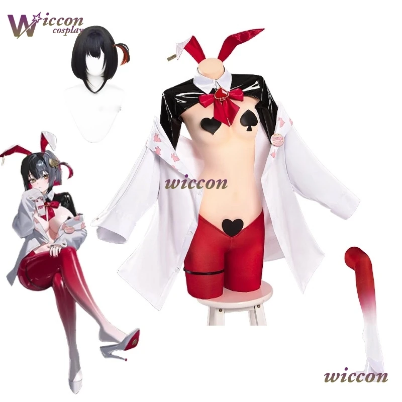 

Rouge косплей нижнее белье сексуальное аниме NIKKE богиня победы косплей кролик девушка комбинезон Rouge парик женский Хэллоуин ролевая игра